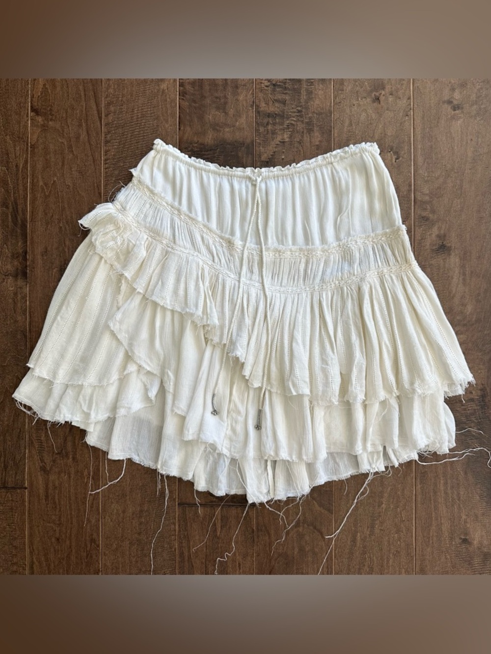 Free People Asymmetrical Tiered Mini Skirt